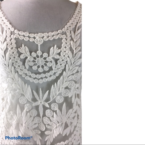 Lace Embroidered White Tunic Size S - Picture 4 of 4